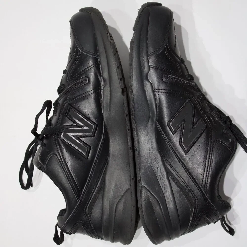 New Balance 608 Slip Resistant Walking Work Shoes Black Leather Men 9.5EE X-Wide